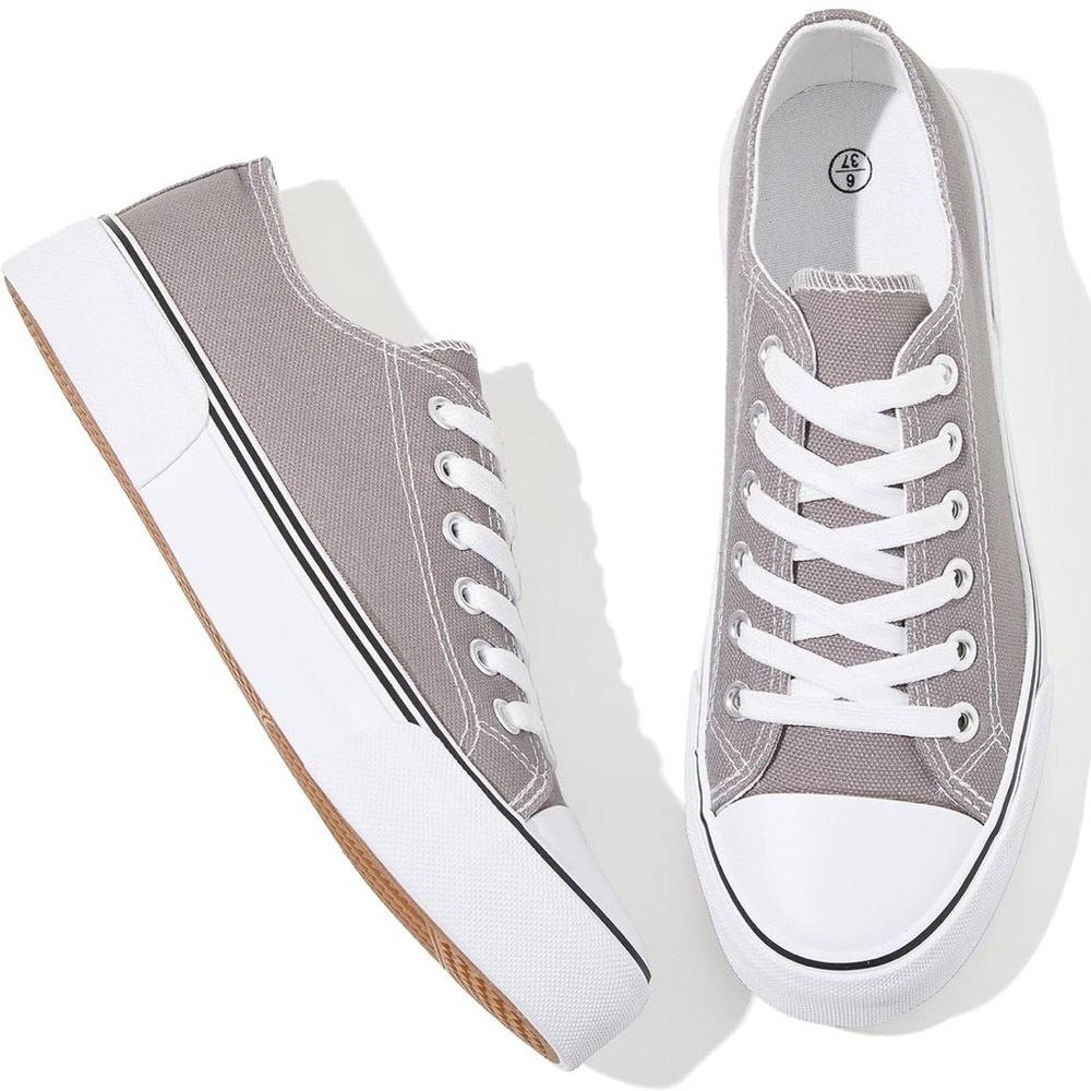 Casual Gray Canvas Sneakers